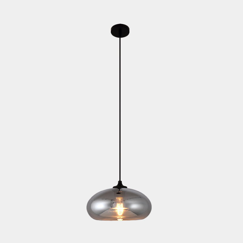 Smoke Gray Mini Pendant Light - Modern Glass Ceiling Fixture For Bars And Cafes With 1 Head
