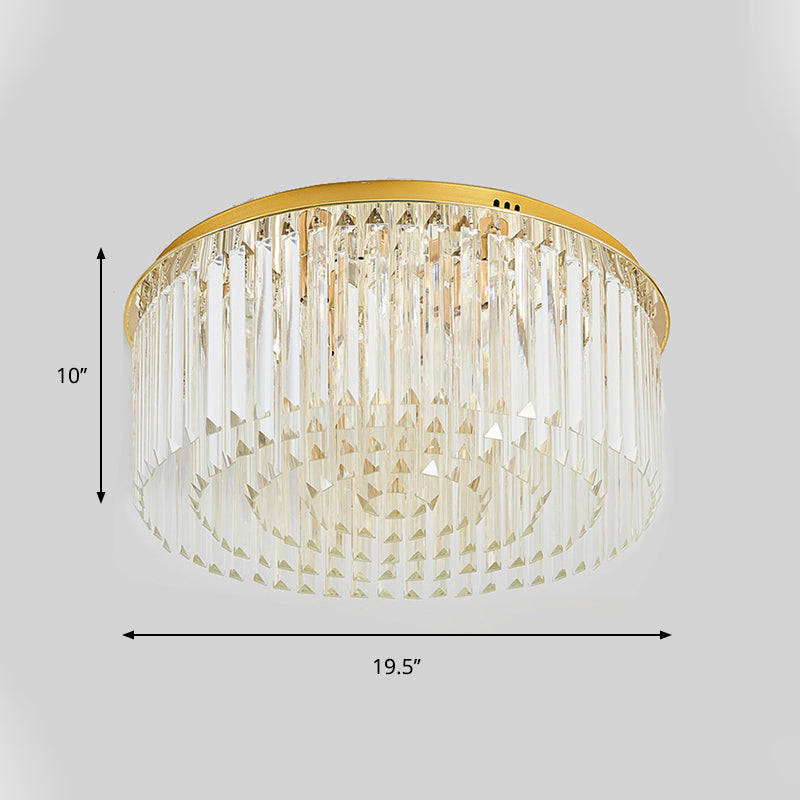 Contemporary Golden Crystal Ceiling Lamp - 6 - Light Dining Room Flush Light