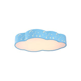 Hollowed-Out Cloud Led Flush Light: Macaron Acrylic Red/Yellow/Blue 20.5/24.5 Width