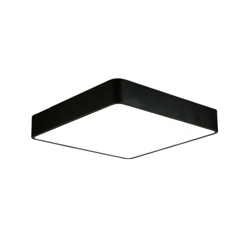 Nordic Square Flush Mount Lamp: Acrylic Led Ceiling Light For Office (Black/White