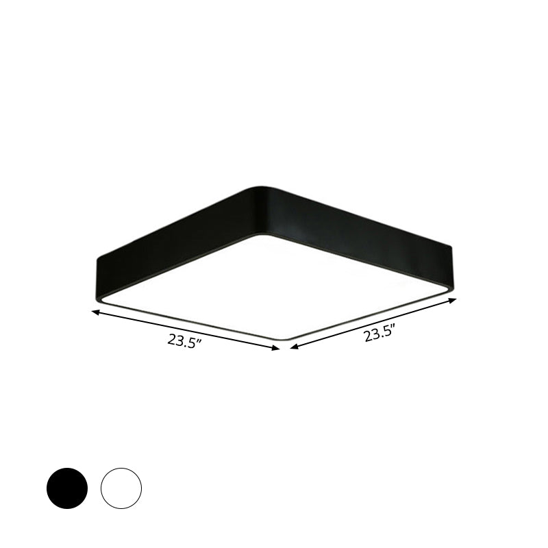 Nordic Square Flush Mount Lamp: Acrylic Led Ceiling Light For Office (Black/White