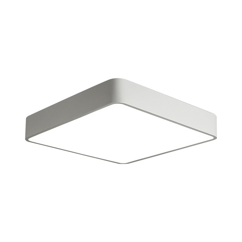 Nordic Square Flush Mount Lamp: Acrylic Led Ceiling Light For Office (Black/White