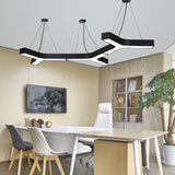 23.5’/35.5’/47’ Nordic Black Led Office Pendant Lamp With Y Shaped Acrylic Shade – Warm/White Light