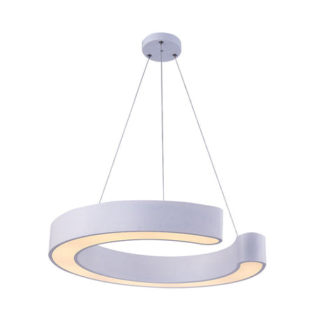 C Shaped Acrylic Led Pendant Lamp - Minimalist Black/White Warm/White Light 21.5’/31.5’ Wide