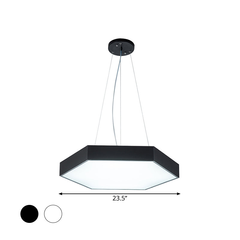Metallic Honeycomb Led Pendant Light - Black/White Hanging Lamp Kit With Acrylic Diffuser