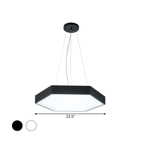 Metallic Honeycomb Led Pendant Light - Black/White Hanging Lamp Kit With Acrylic Diffuser