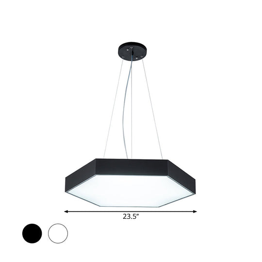 Metallic Honeycomb Led Pendant Light - Black/White Hanging Lamp Kit With Acrylic Diffuser