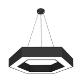 Modern Round Acrylic Led Pendant Light - 18 31.5 39 W Black Ceiling Lamp For Restaurants / A