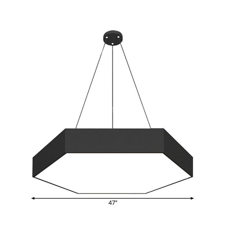 Contemporary Led Honeycomb Pendant Lamp - Black 18’/23.5’/47’ L