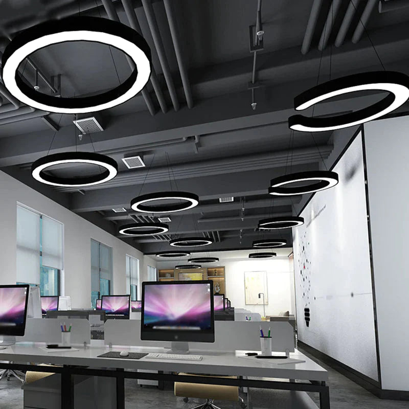 Suspension LED circulaire en noir
