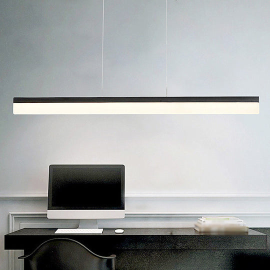 Black Led Acrylic Linear Ceiling Lamp - Ultrathin Wide & Simple Design For Office 23.5/35.5/47