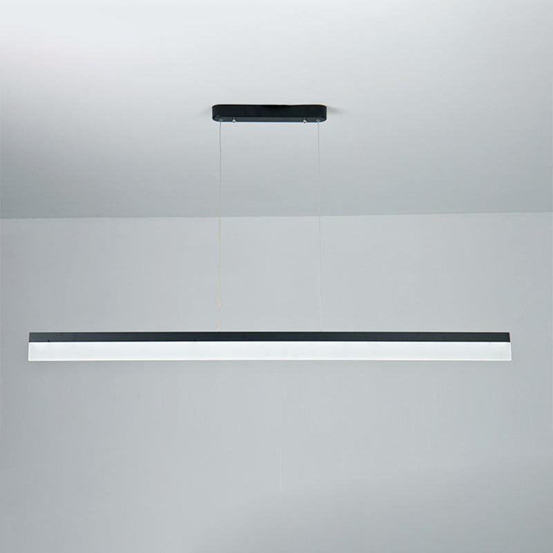 Simple Black Ultrathin Linear Ceiling Lamp With Wide Led Acrylic Pendant - Ideal For Office