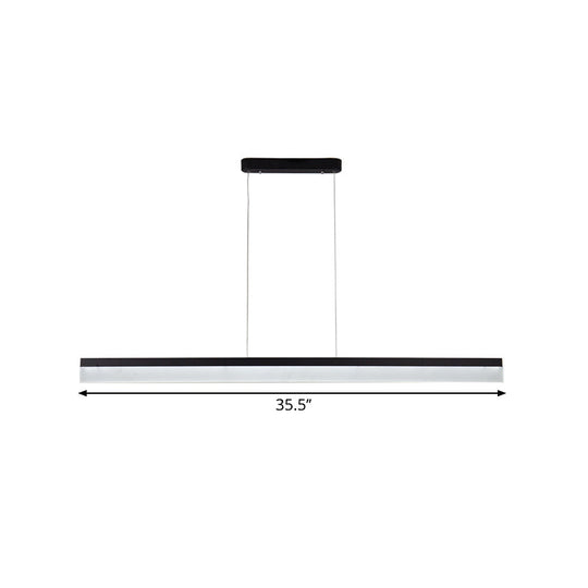 Simple Black Ultrathin Linear Ceiling Lamp With Wide Led Acrylic Pendant - Ideal For Office