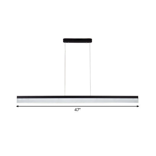 Black Led Acrylic Linear Ceiling Lamp - Ultrathin Wide & Simple Design For Office 23.5/35.5/47