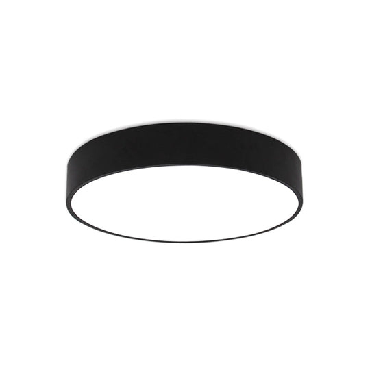 Minimalist Black/White Round Flush Mount Led Ceiling Light - 16/23.5/31.5 Diameter Black / 16
