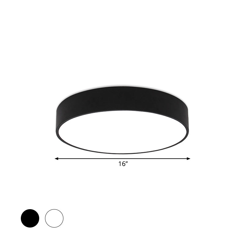Minimalist Black/White Round Flush Mount Led Ceiling Light - 16’/23.5’/31.5’ Diameter