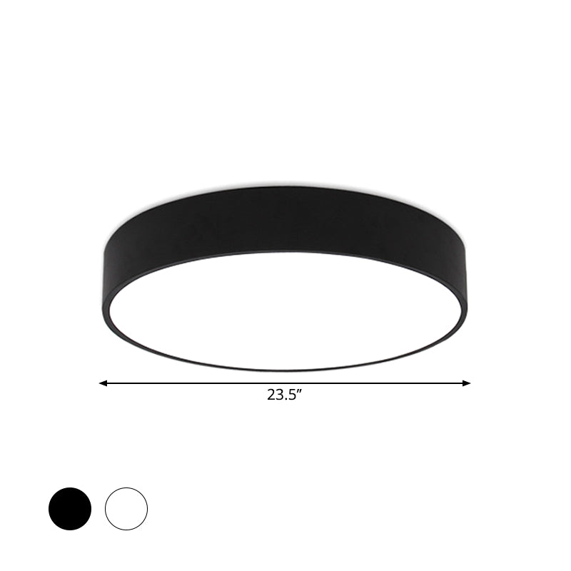 Minimalist Black/White Round Flush Mount Led Ceiling Light - 16/23.5/31.5 Diameter