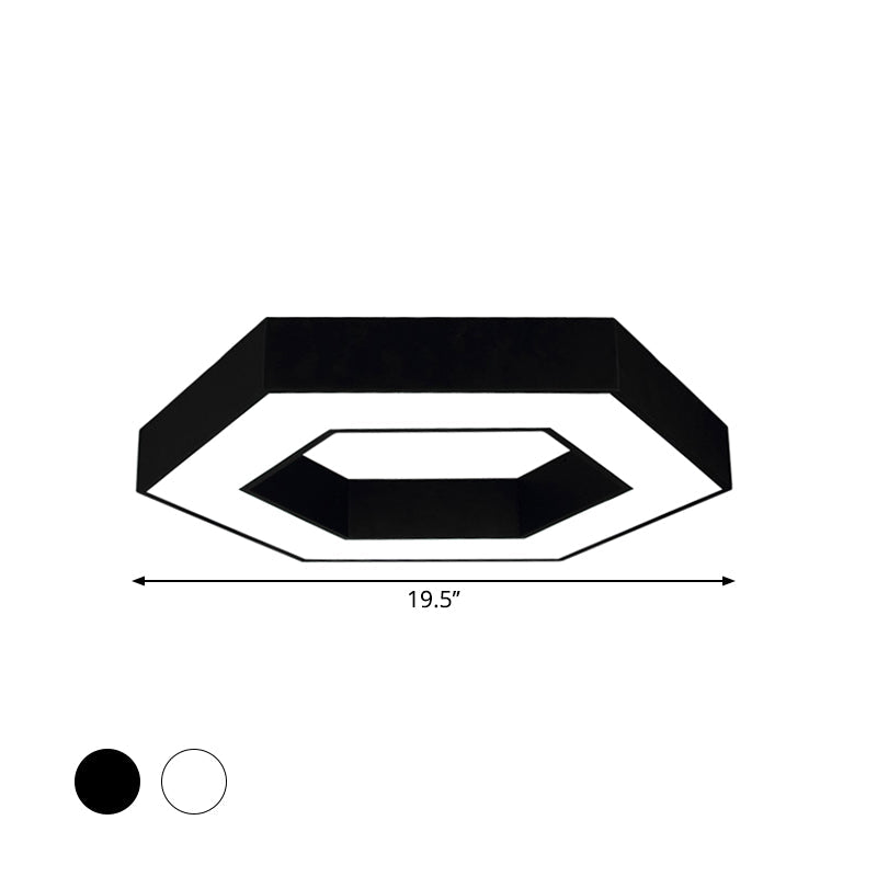 Contemporary Hexagon Led Ceiling Light In Black/White - 16’/19.5’/31.5’ W