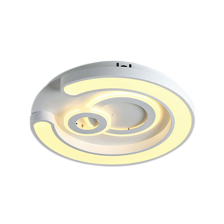 Modern White Led Ceiling Lamp For Bedroom Study Room With Acrylic Round Fixture