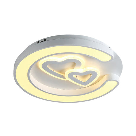 Modern White Led Ceiling Lamp For Bedroom Study Room With Acrylic Round Fixture