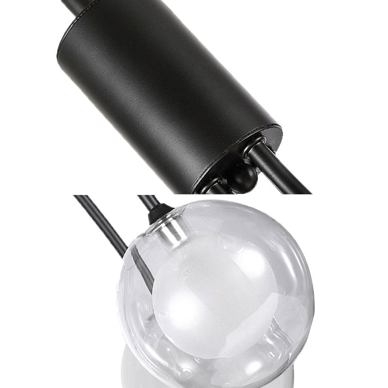 Contemporary 16-Light Black Finish Grape Chandelier - Metal Pendant Lamp