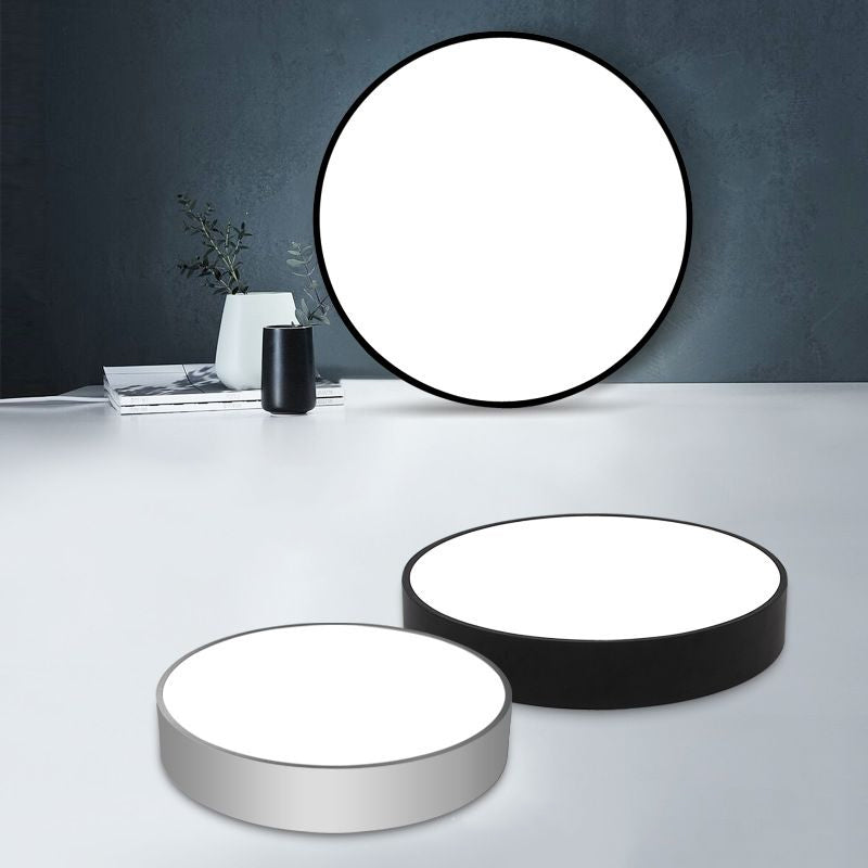 Minimalist Black/White Round Flush Mount Led Ceiling Light - 16/23.5/31.5 Diameter