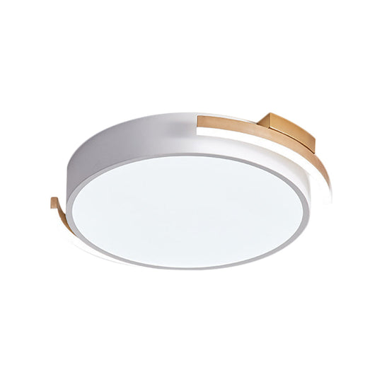 Round Flush Mount Modern Metallic Led Lighting - 19.5’/25.5’ Diameter Black/White Warm/White Light