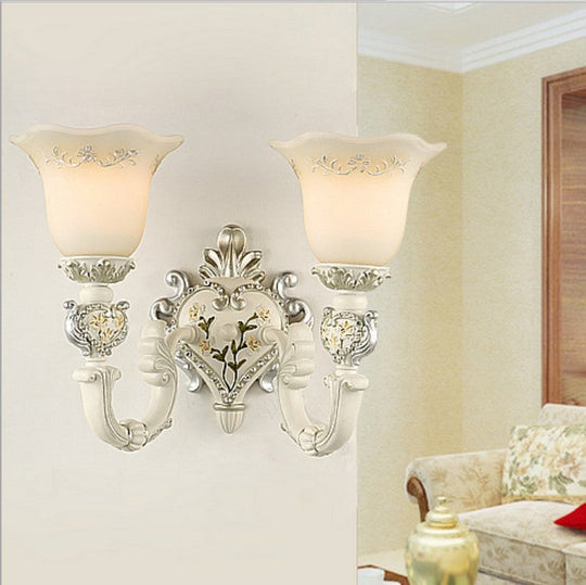 Vintage Milky Glass Sconce Lamp - Bloom Sitting Room Wall Lighting