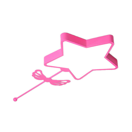 Star Acrylic Ceiling Light For Modern Kids Bedroom - Flush Mount Fixture