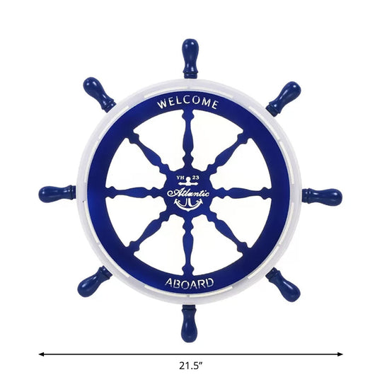 Blue Rudder Design Led Flushmount Ceiling Light For Modern Circular Sleeping Room