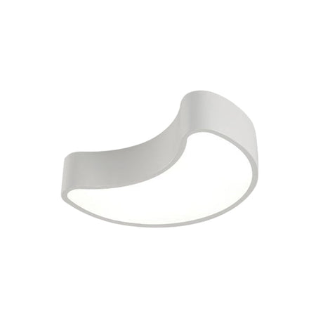 Semi-Moon Led Acrylic Flush Mount Ceiling Fixture For Kids Leisure Area - White/Red/Yellow Lighting