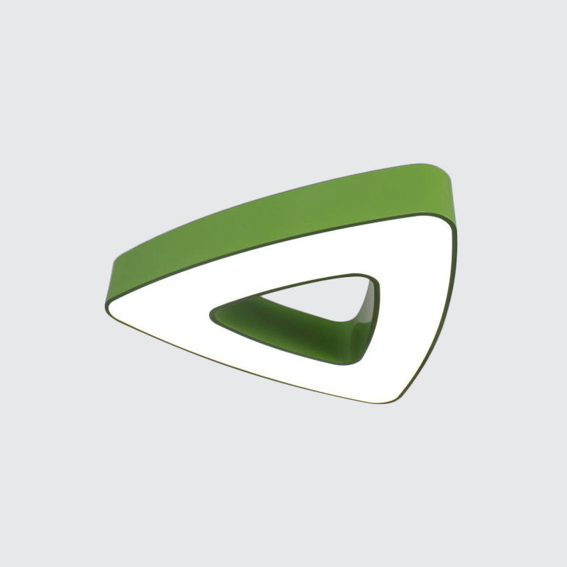 Kid’s Led Acrylic Hollow Triangle Flushmount Ceiling Light In Red/Blue/Green – Warm/White Lighting