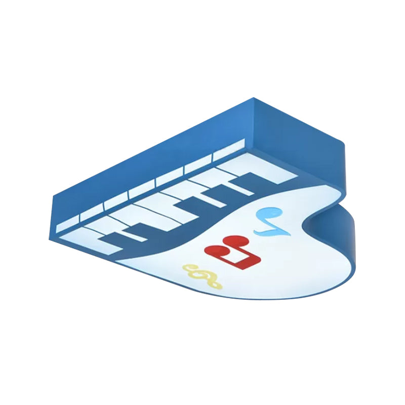 Piano Flush Ceiling Light - Children’s Style Led Acrylic Fixture In Red/Yellow/Pink Warm/White