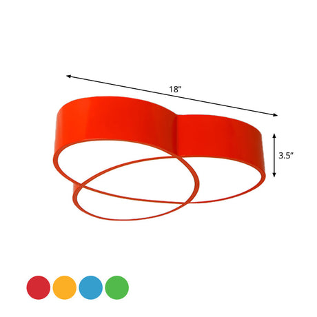 Minimalist Led Oval Flush Mount Ceiling Light In Red/Blue/Green Acrylic