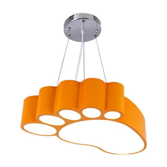 Foot-Shaped Led Chandelier Lighting Fixture Simplicity Acrylic For Nursery In Vibrant
