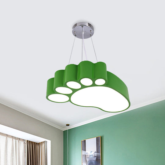Foot-Shaped Led Chandelier Lighting Fixture Simplicity Acrylic For Nursery In Vibrant