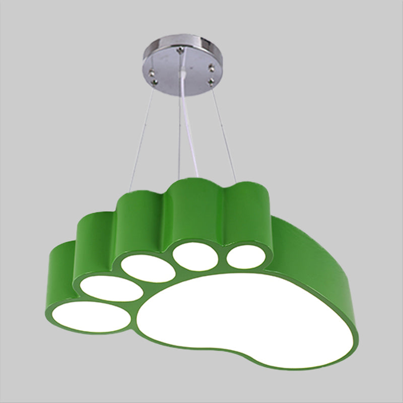 Foot-Shaped Led Chandelier Lighting Fixture Simplicity Acrylic For Nursery In Vibrant