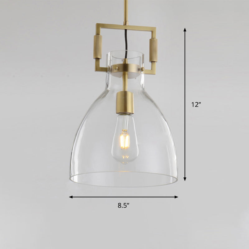 Modern Clear Glass Hanging Light - Sleek Suspension Lamp For Dining Room