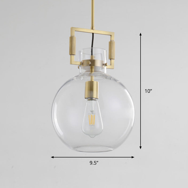 Modern Clear Glass Hanging Light - Sleek Suspension Lamp For Dining Room