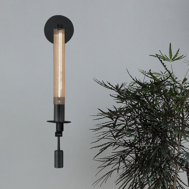 Minimalist Metal Tube Bathroom Wall Mount Light | 1/2-Head Brass/Black/Chrome Sconce Fixture