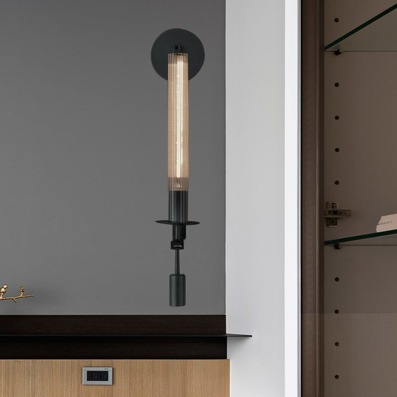 Minimalist Metal Tube Bathroom Wall Mount Light | 1/2-Head Brass/Black/Chrome Sconce Fixture 1 /