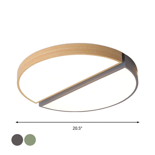 Nordic Acrylic Dual Sector Ceiling Fixture Led Flush Mount Light Green/Grey Warm/White