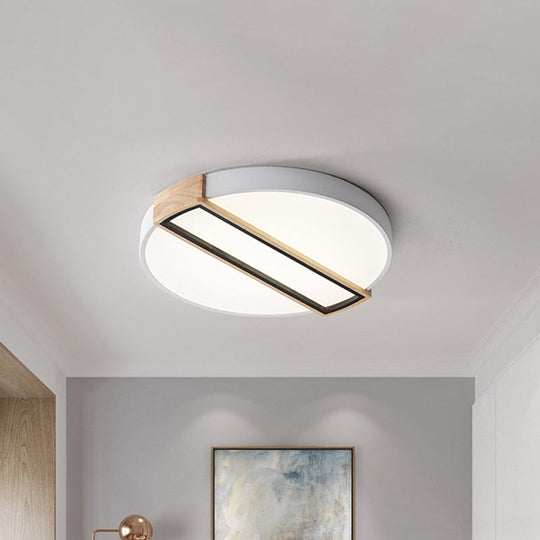16’/19.5’ Nordic Led Flushmount Ceiling Light - White/Grey/Green Round Acrylic Shade White / 16’