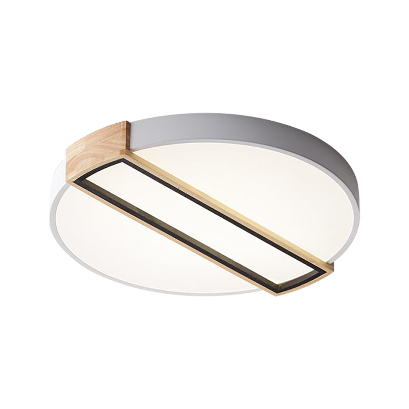 16’/19.5’ Nordic Led Flushmount Ceiling Light - White/Grey/Green Round Acrylic Shade