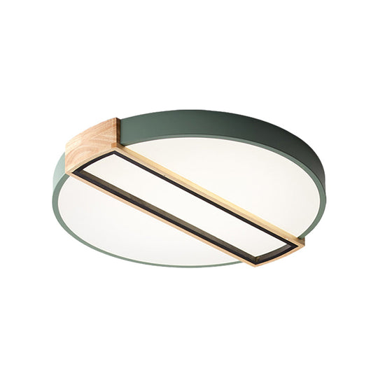 16’/19.5’ Nordic Led Flushmount Ceiling Light - White/Grey/Green Round Acrylic Shade