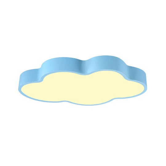 Macaron Cloud Shaped Led Ceiling Light - Acrylic 20.5’/24.5’ Wide White/Blue Ideal For Bedrooms
