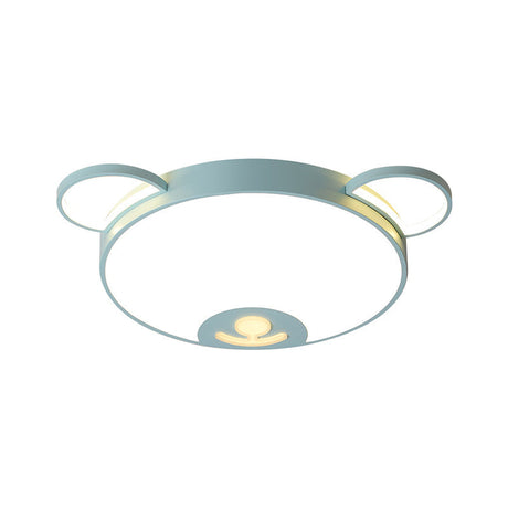 Bear Acrylic Ceiling Lamp: Cartoon Pink/Blue Led Flush Mount Light Fixture (16.5’/20.5’ Width)