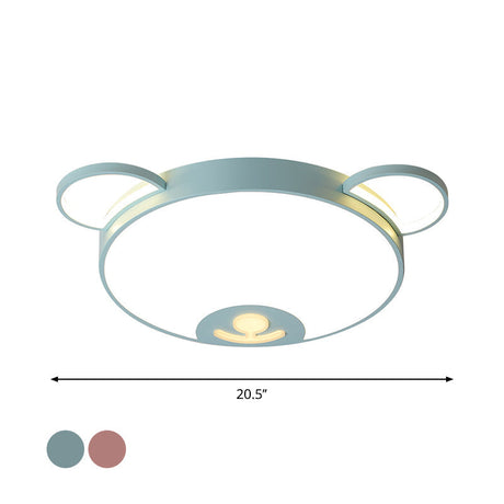 Bear Acrylic Ceiling Lamp: Cartoon Pink/Blue Led Flush Mount Light Fixture (16.5/20.5 Width) -
