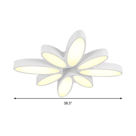 Creative Acrylic Ceiling Lamp For Child’s Bedroom - White 8 - Petal Blossom Design
