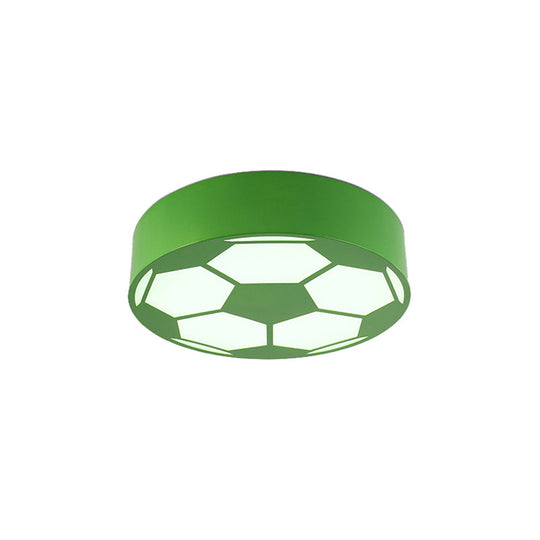Kid’s Bedroom Acrylic Flat Football Ceiling Mount Light - Sports Theme Lamp